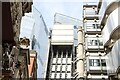 View of the side of the Lloyds Building from Leadenhall Place