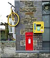 George V postbox and defibrillator, Llangurig Post Office