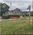 Wye Valley Walk signpost in Boughrood Brest, Powys