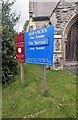 All Saints Church information board, Cwmbach, Powys