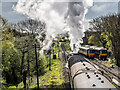 A train for Swanage leaving Corfe