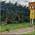 Yellow Ride safely notice, Glasbury, Powys