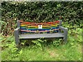 Colourful bench on Hen Ffordd Conwy, Capelulo