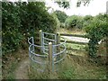 New metal kissing gate near Brockton village