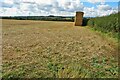 Stubble field and straw bales