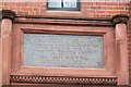 Commemorative stone, former higher grade school, Ford Street, Salford