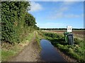 Track (footpath) heading north from the A148