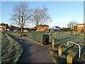 A frosty morning at some playing fields in Shawbury, Shropshire