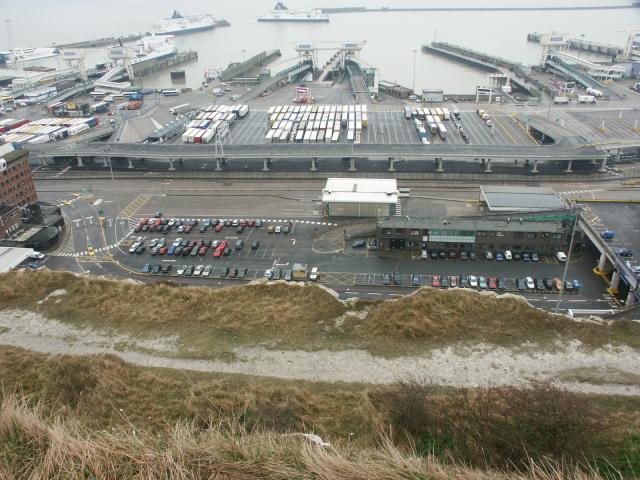 Dover Docks viewed from the clifftop