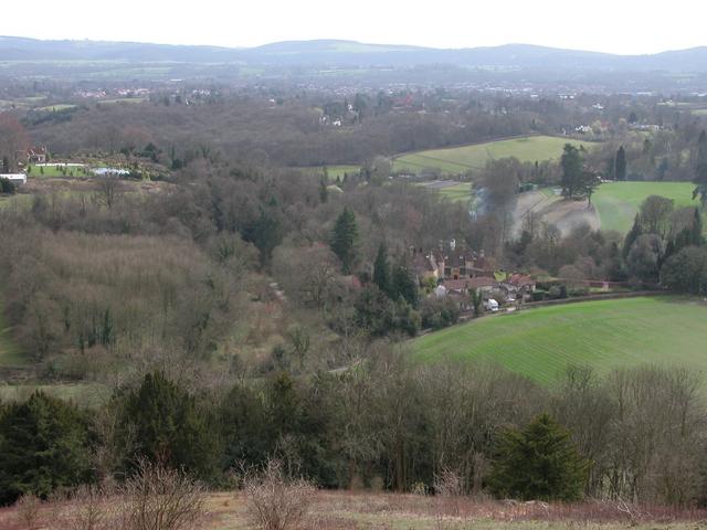 Ashford Chace and farmland below Shoulder of Mutton Hill