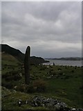 NM8304 : Kintraw Standing Stone looking SW by mym