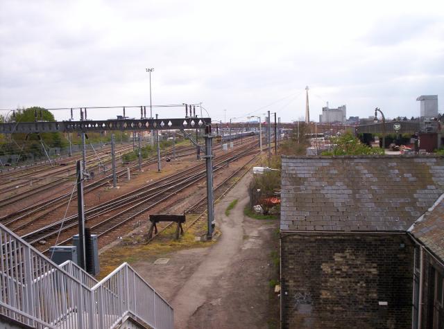 Railway sidings by Cambridge Station