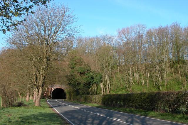 The disused Meon Valley railway line crossing the A272