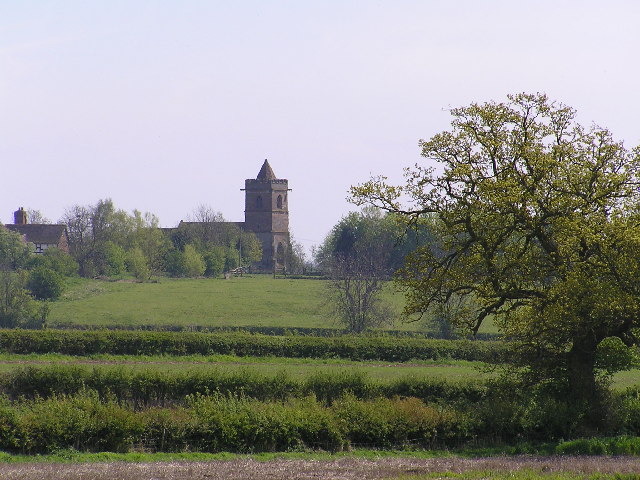 View across farmland to Grafton church