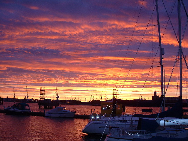 Sunrise Over Portsmouth Dockyard