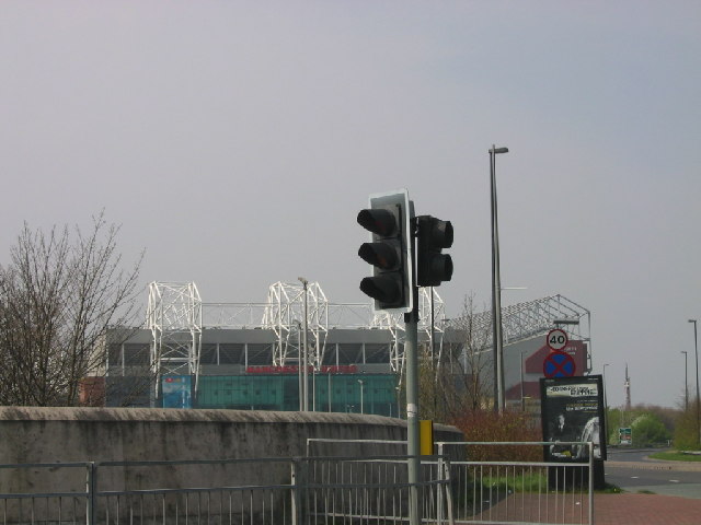 Traffic Light featuring Old Trafford Football Stadium