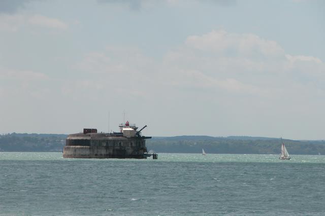 Spitbank Fort in the middle of the Solent