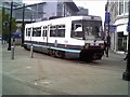 Manchester Metro tram turning a corner