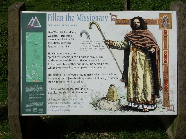 Marker board near St Fillan's chapel