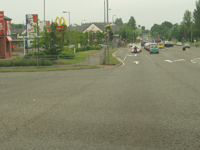 Road junction at Darnley, near M77
