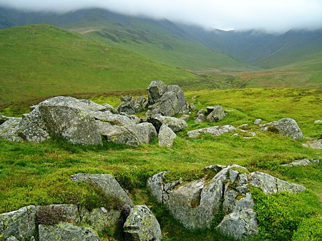 Kiln Pots outcrop on the north ridge of Ullock Pike