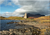 NC2323 : Ardvreck Castle on the Shore of Loch Assynt by Richard Baker