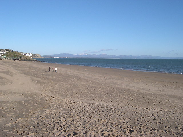 Abersoch main beach in January looking northwest towards Snowdonia across Cardigan Bay