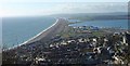 View of Chesil Beach from Viewpoint next to Portland Heights Hotel, Fortuneswell, Dorset