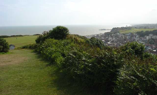 East Hill, Hastings, East Sussex. View West over Hastings