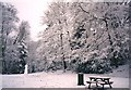 Snow scene, Glen Eyre university accommodation, Bassett