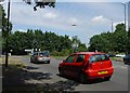 Roundabout at junction of B2037 (East Grinstead road) and B2036 (Horley to Balcombe) Road, Near Crawley, West Sussex.