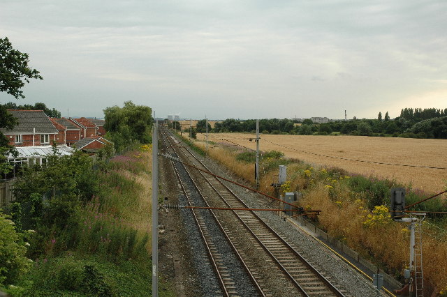Railway line heading to Warrington from Newton