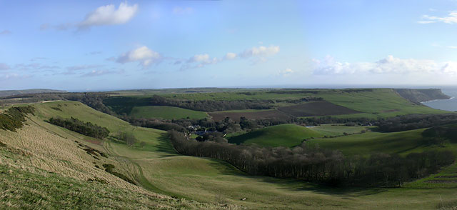View east towards Encombe House from Swyre Head