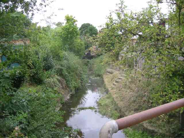 The Brook flowing under Oakridge Avenue  Radlett