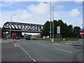 SJ3894 : Disused railway bridge over A580 by Sue Adair