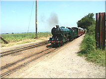 TR0827 : Pulling into St Mary's Bay station, Kent by Simon Johnston