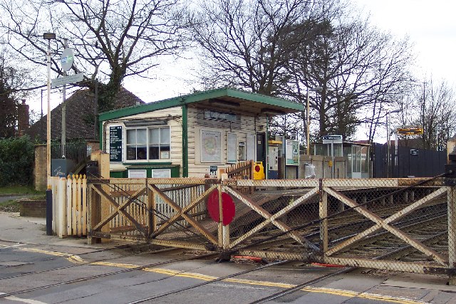 Level crossing and railway station at Littlehaven, near Horsham, West Sussex