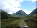 NN0547 : View east along Glen Ure towards An Grianan (547metres) by paul birrell