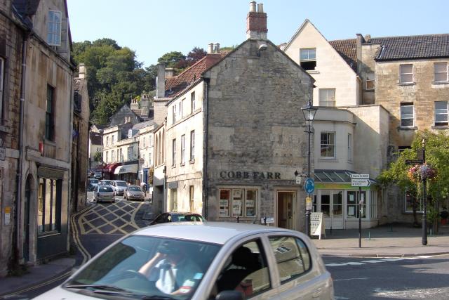 Narrow and steep streets in Bradford On Avon