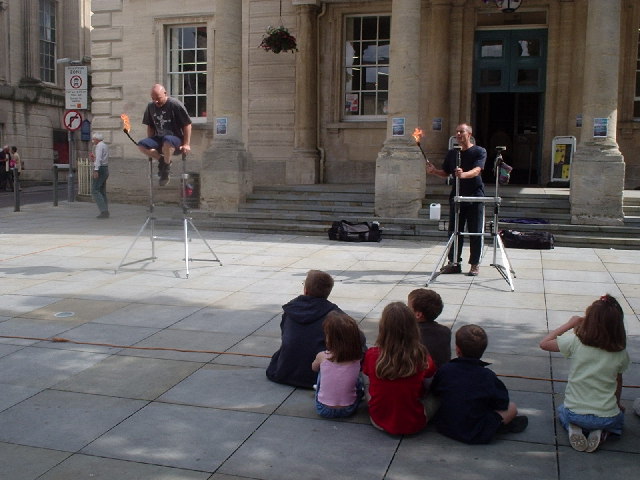 Performance outside Stroud Subscription Rooms