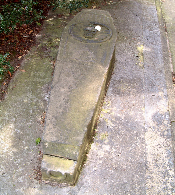 Coffin-shaped Stone Grave in St Aidan's Church Billinge