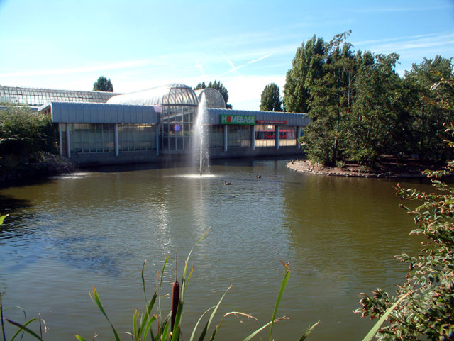Homebase with pond, Bromley Road SE6