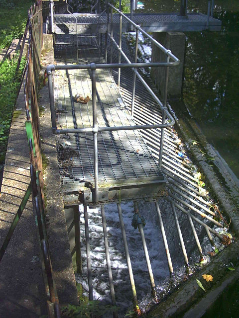 Weir on River Wandle, near Mill Close, Hackbridge.