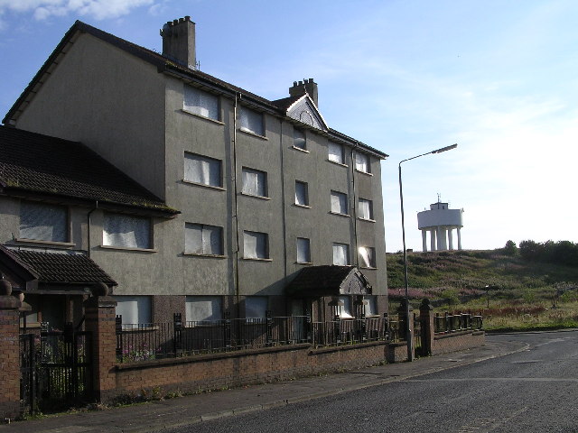 Boarded-up Housing and Water Tower, Drumchapel