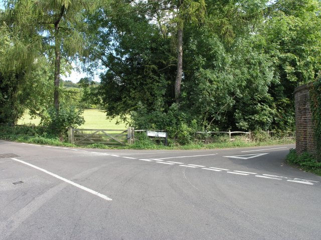 Countryside road junction near Chaldon