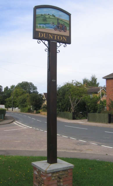 Village sign, Dunton, Beds