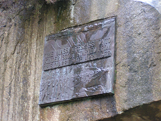 Mass Trespass Plaque, Bowden Quarry