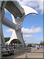 A close-up view of the Falkirk Wheel