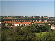 NT9953 : View of the Royal Border Bridge from the train heading South by Nick W