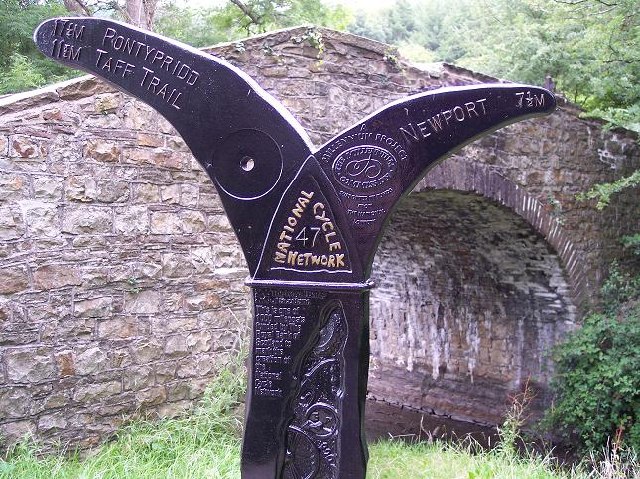 National Cycle Trail sign, Risca, Caerphilly